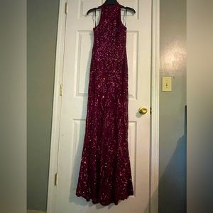 Size 5/6 maroon prom dress, worn once for about an hour
